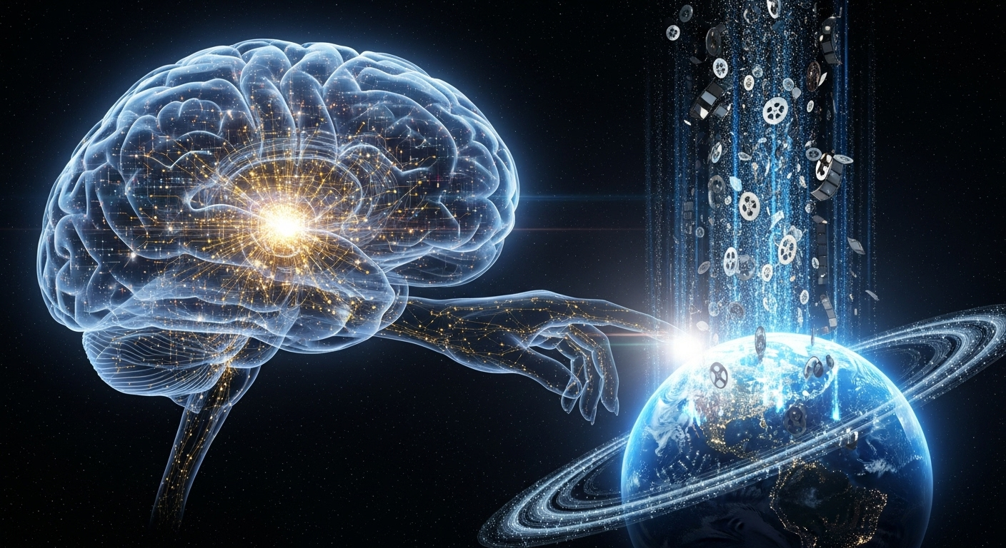 AI作为创世之力的概念图