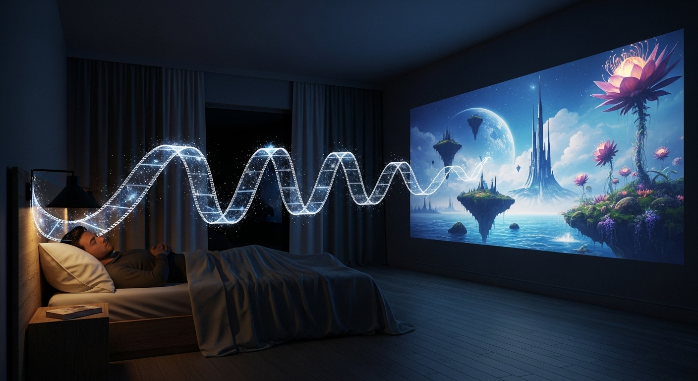 将梦境打印成电影的超现实概念图