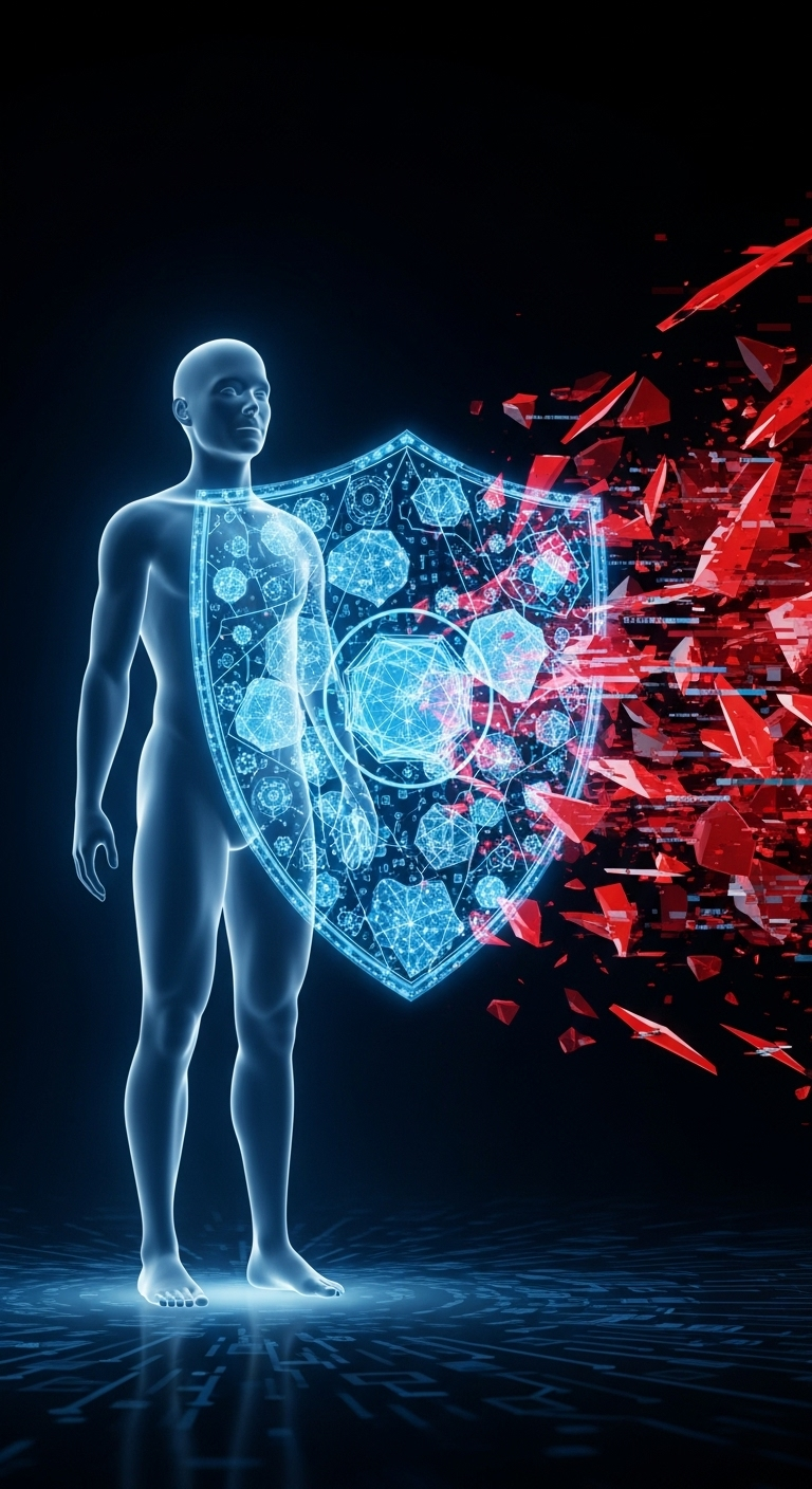 AI认知安全防御概念图