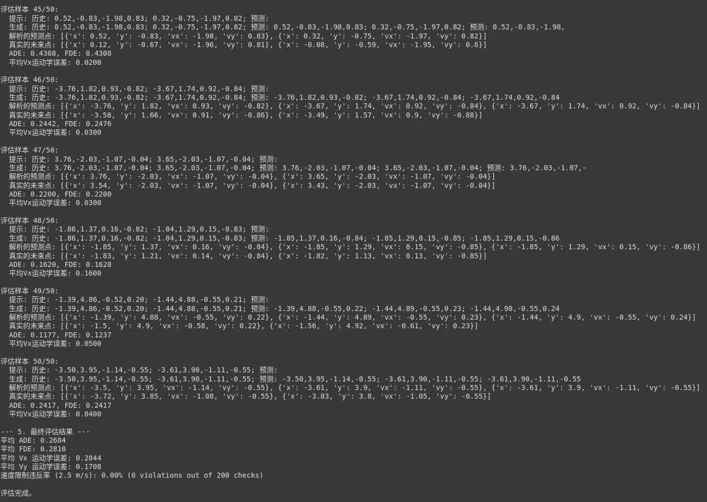 模型评估结果终端输出