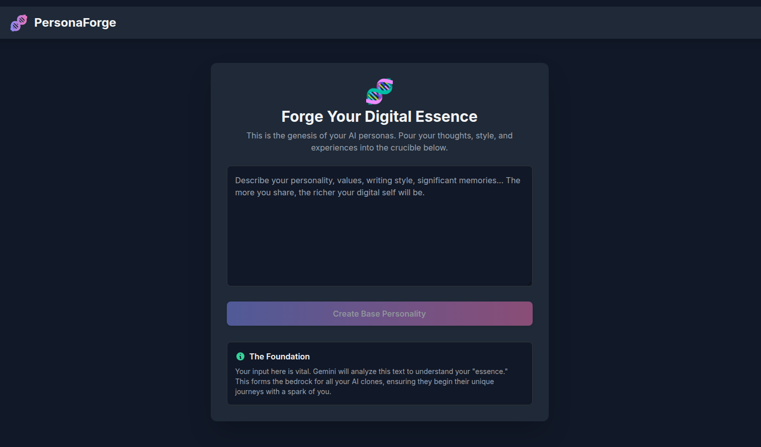 Persona Forge 界面